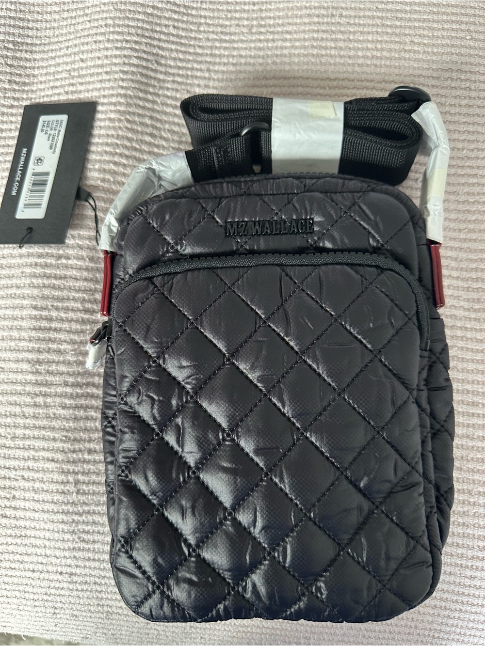 Wallace New York Quilted Crossbody Bag - Black NEW